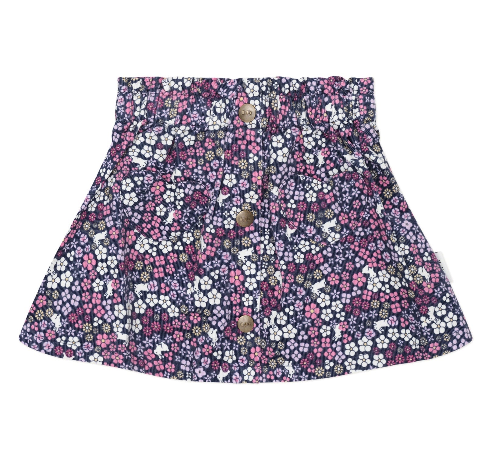 Midnight Flower Garden Cord Skirt