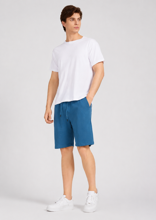 Men's Casual Plain Drawstring Athletic Shorts  Loose Fit Cotton Sport Shorts with Pockets