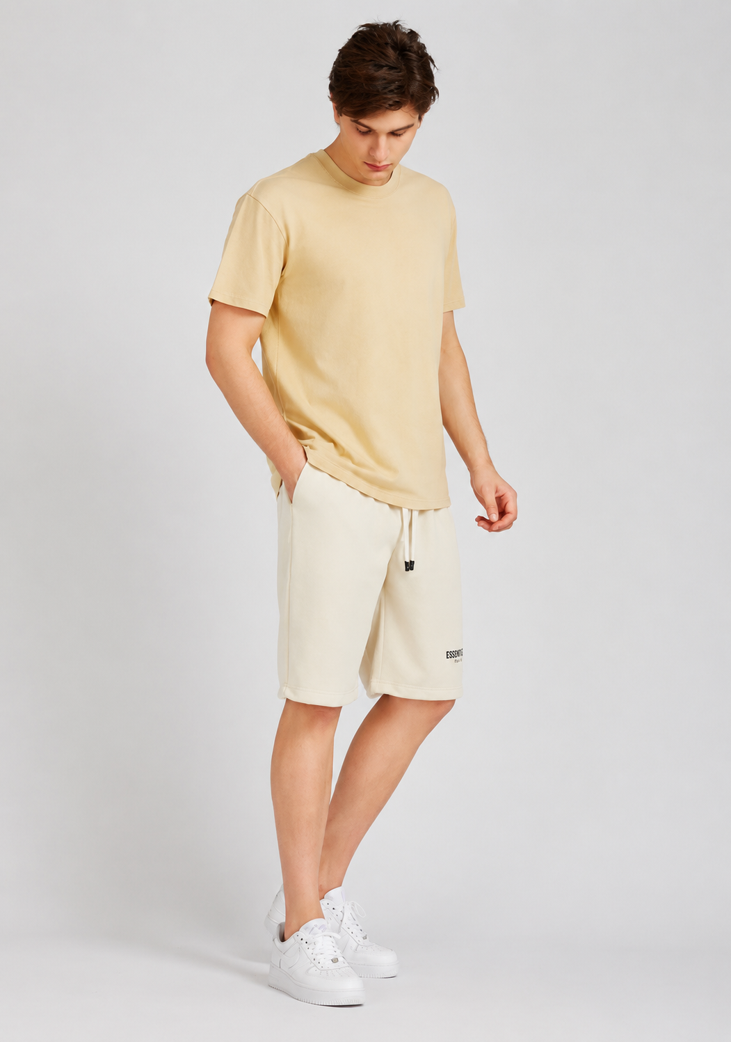 Men's Casual Plain Drawstring Letter Shorts with Patch Pockets  Loose Fit Cotton Blend Summer Shorts