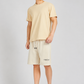 Men's Casual Plain Drawstring Letter Shorts with Patch Pockets  Loose Fit Cotton Blend Summer Shorts