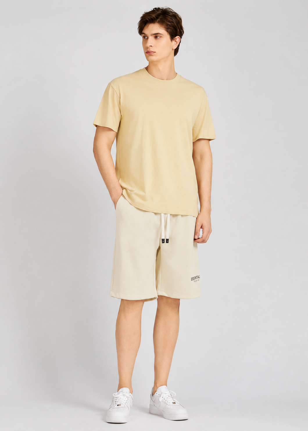 Men's Casual Plain Drawstring Letter Shorts with Patch Pockets  Loose Fit Cotton Blend Summer Shorts