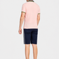 Men's Casual Striped Straight Leg Shorts  100% Cotton Summer Shorts with Button Closure