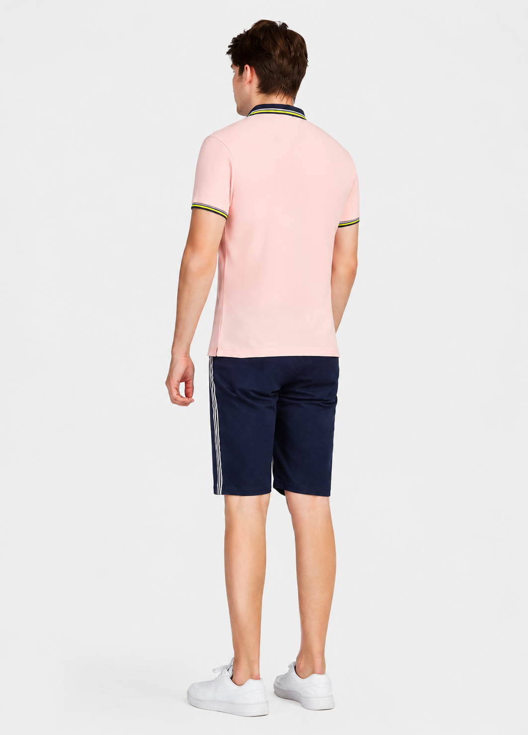 Men's Casual Striped Straight Leg Shorts  100% Cotton Summer Shorts with Button Closure