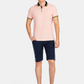 Men's Casual Striped Straight Leg Shorts  100% Cotton Summer Shorts with Button Closure