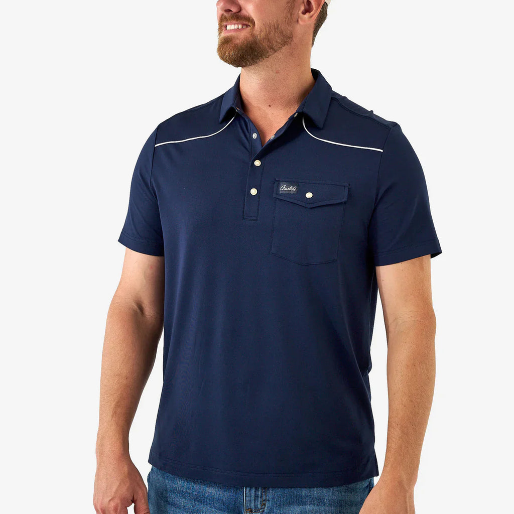 Burlebo Pearl Snap Performance Polo