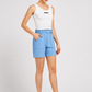 Women's Casual Paper Waist Shorts with Belt  High Comfort Double Pocket Summer Shorts