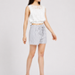 Women's Casual Striped Ruffle Trim Lace Up Shorts with Belt  Summer Dual Pocket Shorts