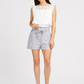 Women's Casual Striped Ruffle Trim Lace Up Shorts with Belt  Summer Dual Pocket Shorts