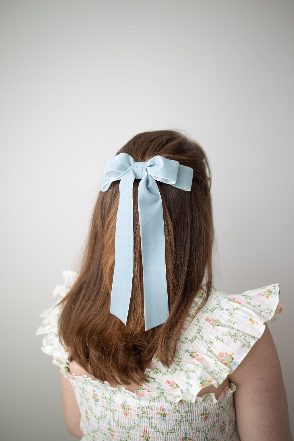 Judy Long Bow Barrette - Powder Blue