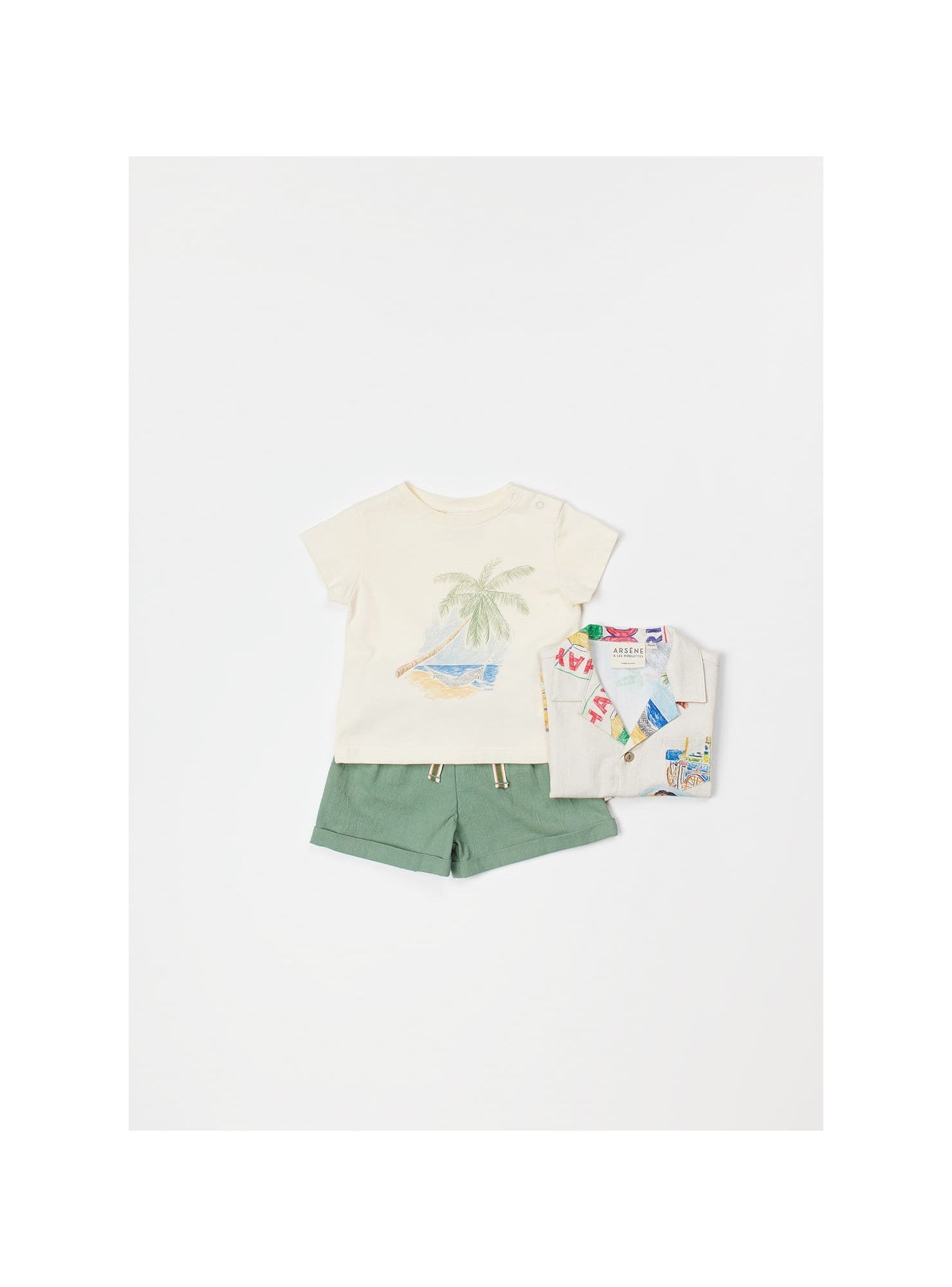 Rustic Cotton Baby Shorts Khaki